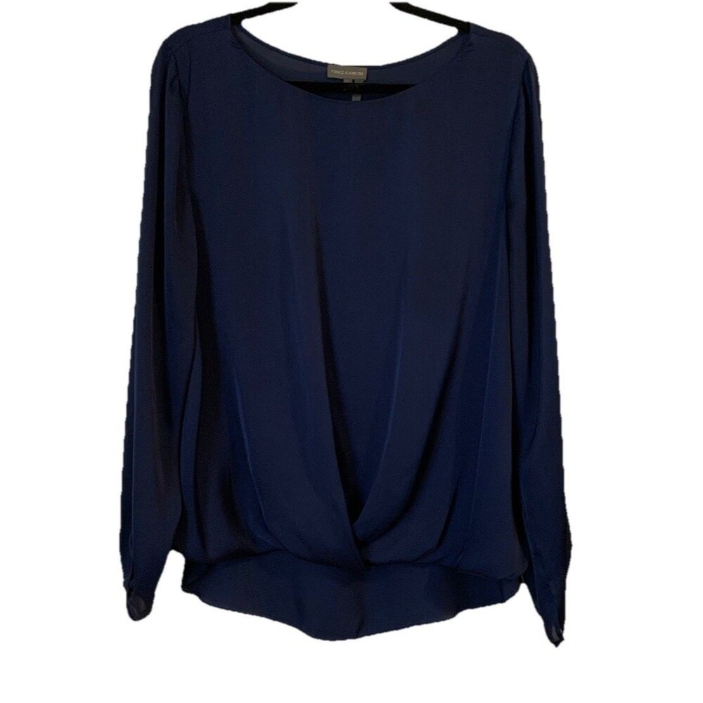 Vince Camuto Womens Size Large Top Blue Long Sleeve